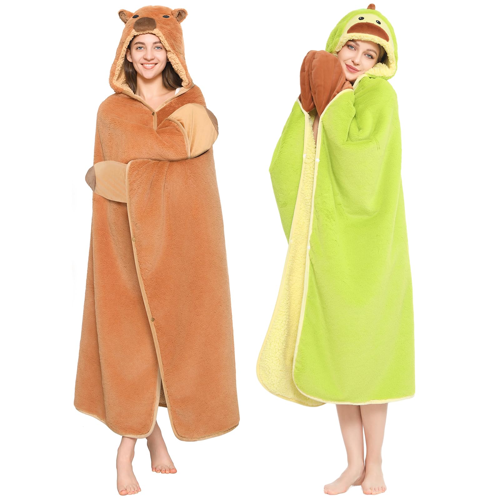 Amazon.com: CozziPals Capybara & Avocado Wearable Hooded Blanket